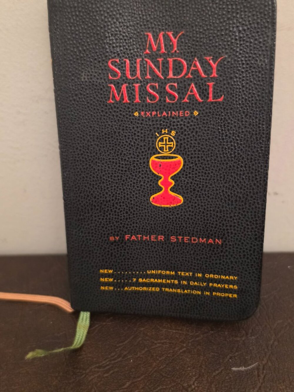 Vintage My Sunday Missal by Father Stedman is a pocket-sized prayer Bible